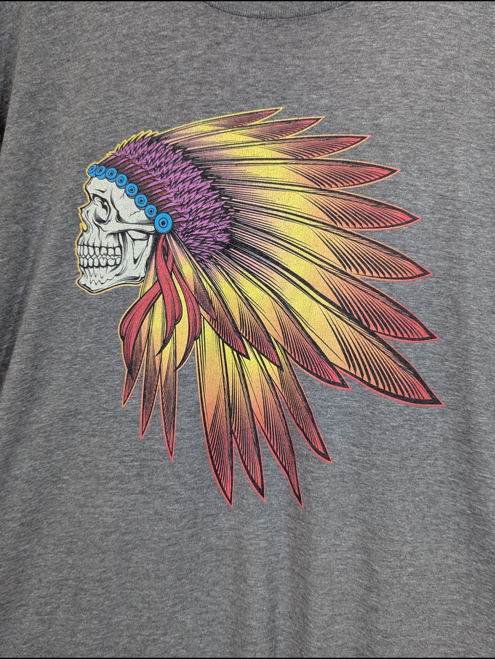 Vans 66 Skull and Headdress Icon Tshirt Gray Unisex XL